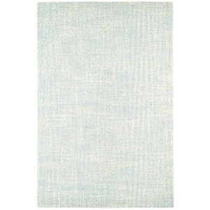 DASH & ALBERT Crosshatch Hand Micro Hooked Wool Aegean 2 ft. x 3 ft ...