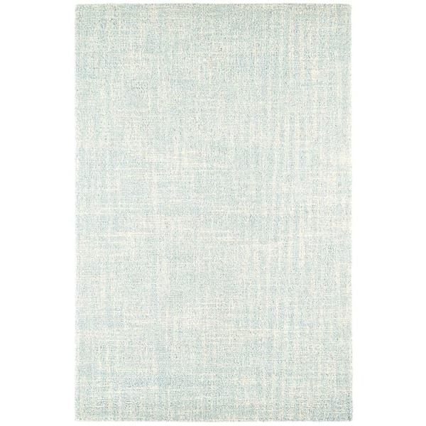 Crosshatch Hand Micro Hooked Wool Sky 3 ft. x 8 ft. Indoor Runner Rug