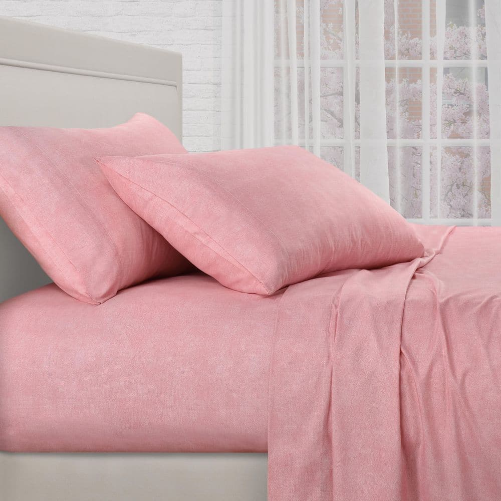 Rooney 4Pc. Pink Polyester King Sheet Set 80 X 78