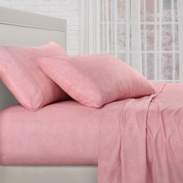 Unbranded Rooney 4Pc. Pink Polyester King Sheet Set 80 X 78"