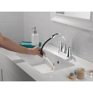 Arvo 4 in. Centerset Double Handle Pull-Down Spout Bathroom Faucet in Chrome