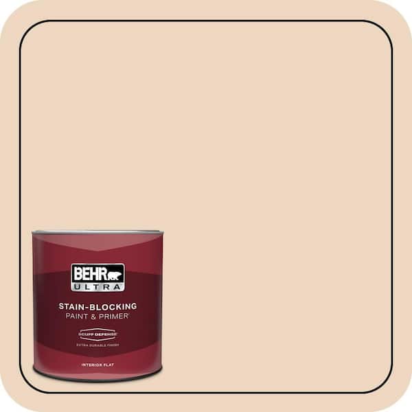 BEHR ULTRA 1 qt. #PPU4-10A Sandy Beige Extra Durable Flat Interior Paint and Primer