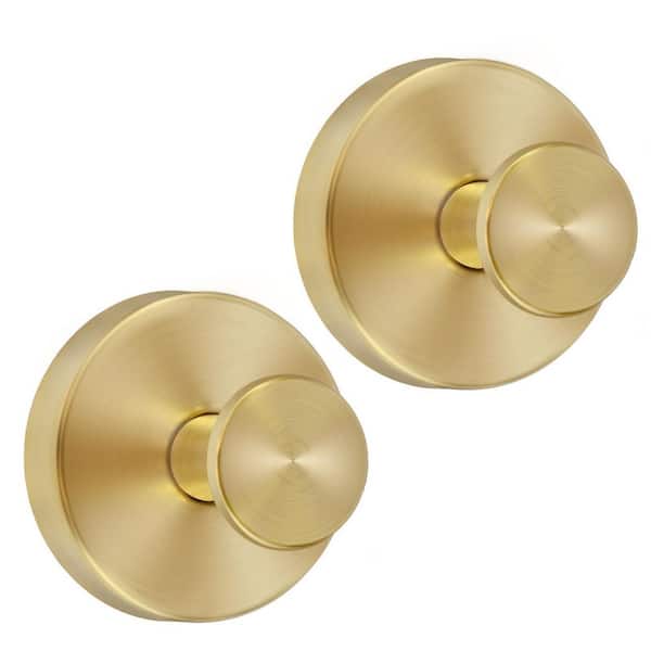 Heavy Duty Suction Cup Shower J-Hook Robe/Towel Hook in Gold Waterproof Bath Accessory for Glass Tile Walls 2 Pack