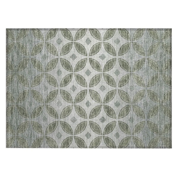 Chantille Machine Washable Indoor/Outdoor Abstract ACN2423 Basil 2 ft. x 3 ft. Accent Rug