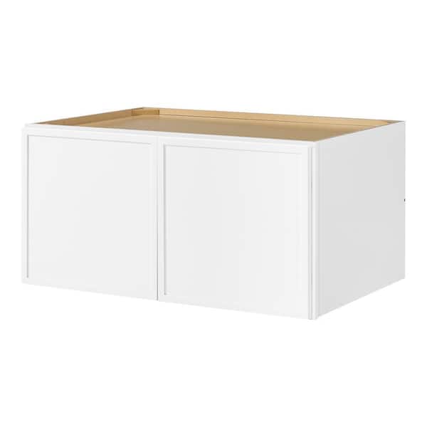 Leyton 36 in. W x 24 in. D x 18 in. H Ready to Assemble Plywood Slim Shaker Wall Bridge Kitchen Cabinet in Alpine White