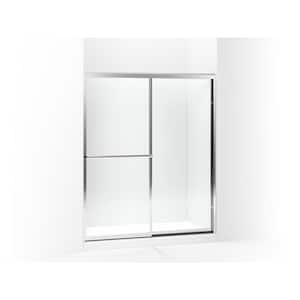 Prevail 59-3/8 in. x 70-1/4 in. Framed Sliding Shower Door in Silver with Handle