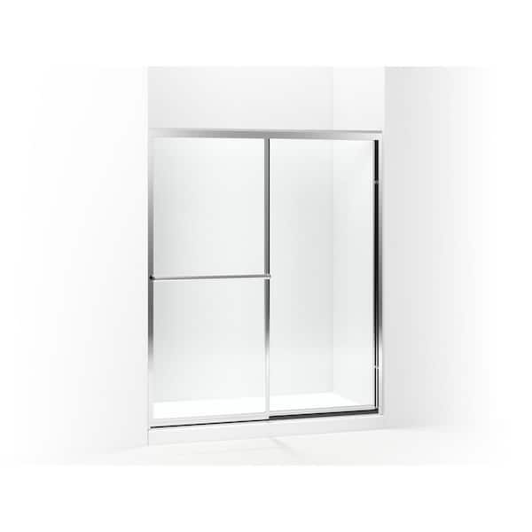 STERLING Prevail 59-3/8 in. x 70-1/4 in. Framed Sliding Shower Door in Silver with Handle