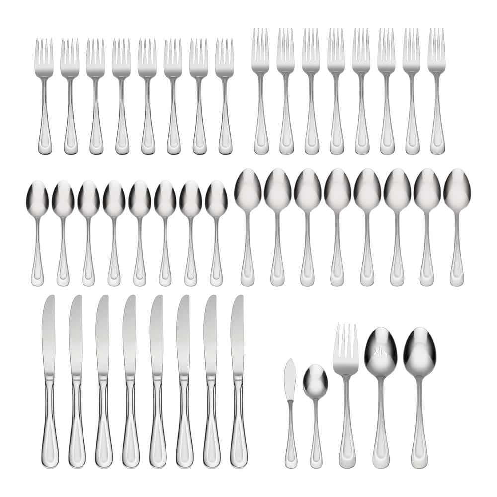 Oneida Oneida Satin Sand Dune 45 Piece Everyday Flatware Set, Service For 8