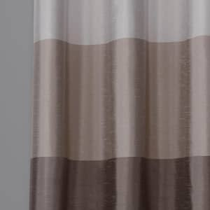 Chateau Taupe Stripe Light Filtering Grommet Top Curtain, 54 in. W x 108 in. L (Set of 2)