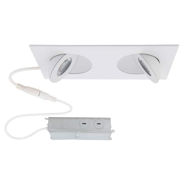 WAC LIMITED Lotos 2 in. Canless Square Adjustable 3000K New Construction/Remodel IC-Rated Integrated LED Recessed Light Kit