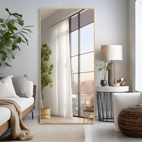 Dovelina 69 in. H x 32 in. W Rectangular Metal Gold Wall Mirror