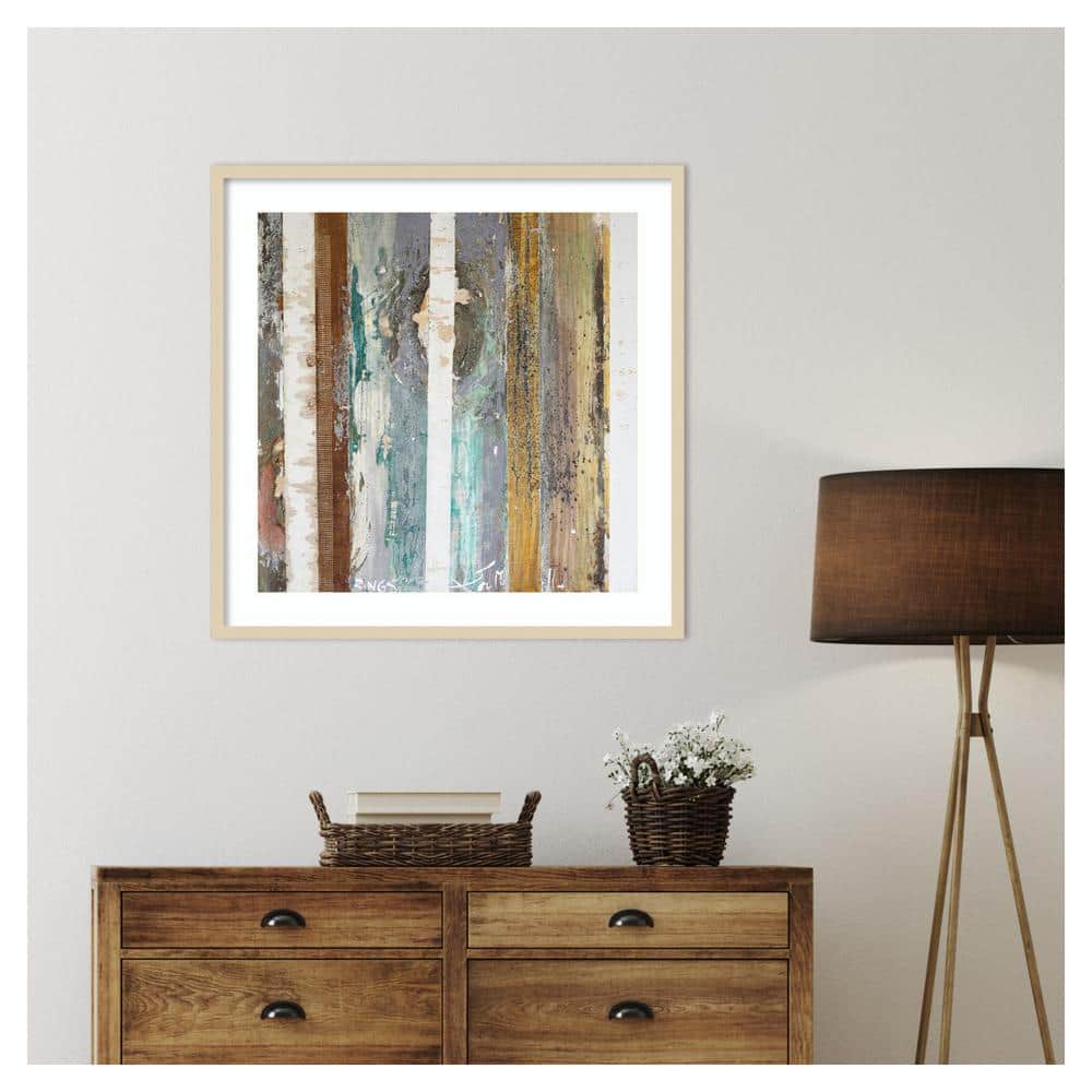 Textured Grain IV Abstract Expressionism Framed Wall Art in Svelte Natural