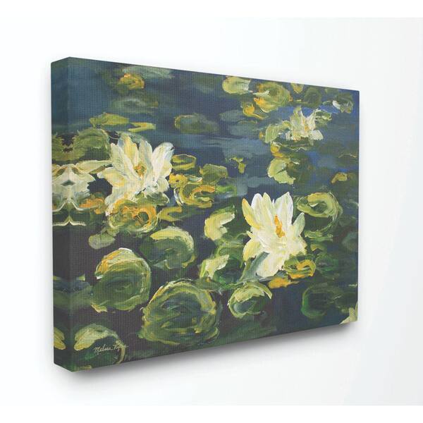 Stupell Industries 36 In X 48 In Lily Pad Flowers Water Blue Yellow Painting By Melissa Lyons Canvas Wall Art Fap 144 Cn 36x48 The Home Depot