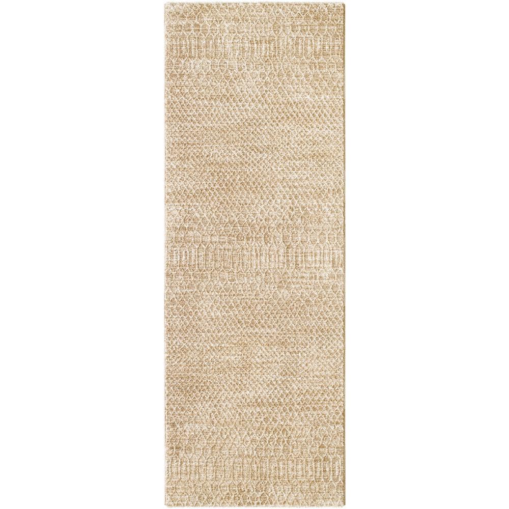 Beige Tan Pattern Rug Livabliss Masterpiece Beige/Tan Global 2 ft. x 7 ft. Indoor Area Rug ...