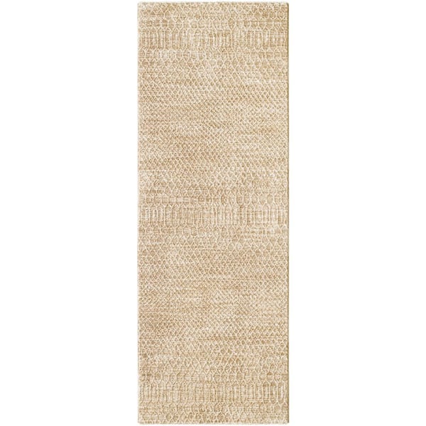 Livabliss Masterpiece Beige/Tan Global 2 ft. x 7 ft. Indoor Area Rug