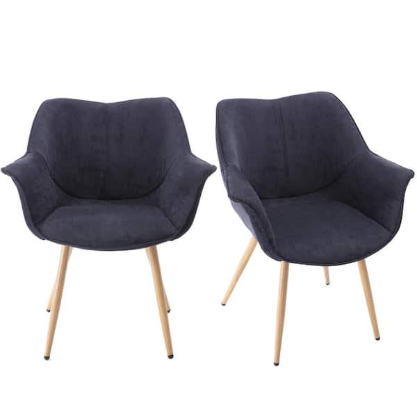 Clihome Navy Blue Fashion Upholstered, Blue Upholstered Dining Arm Chairs