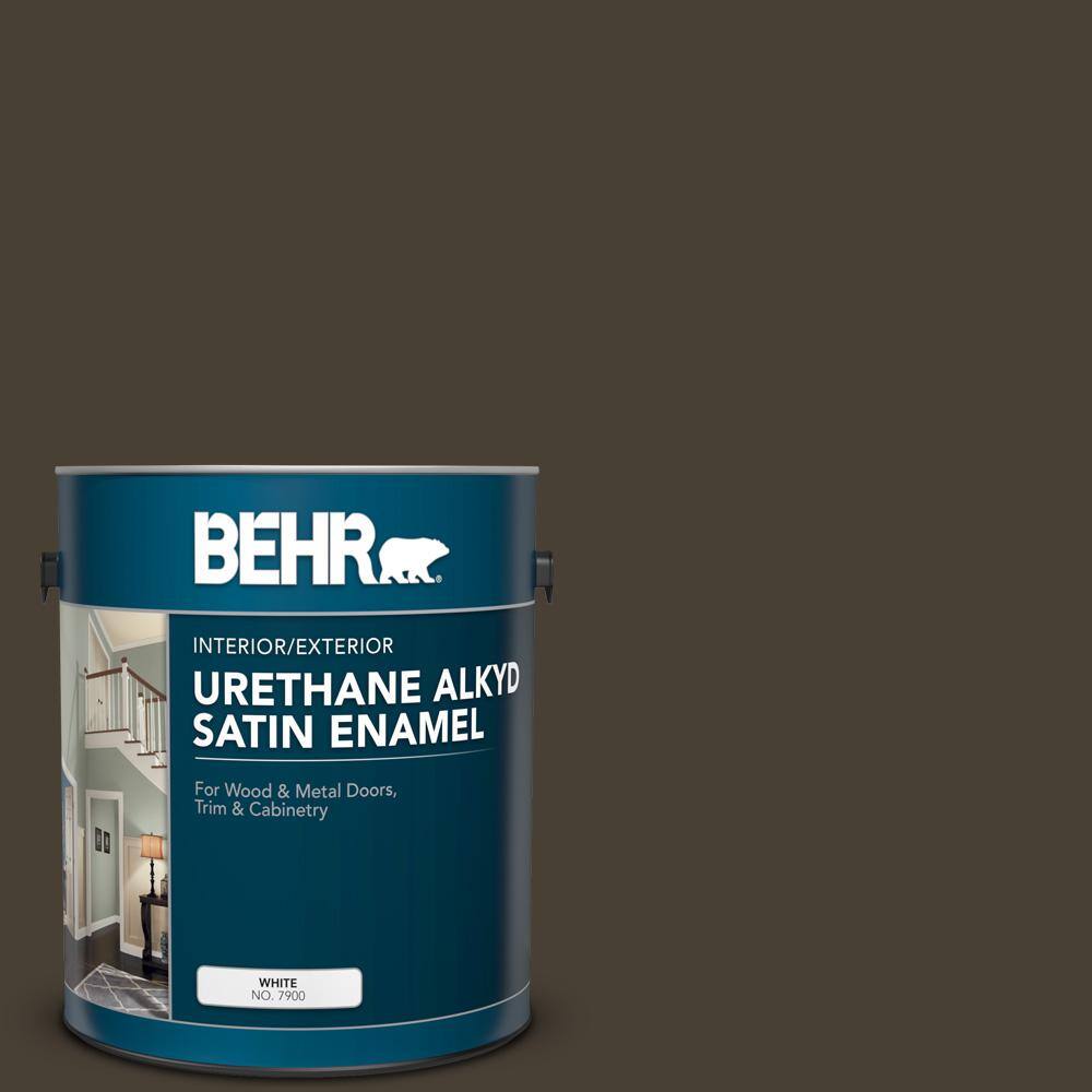 BEHR 1 gal. PPU520 Sweet Molasses Urethane Alkyd Satin Enamel Interior/Exterior Paint793001