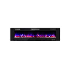 1500-Watt Black Electric Infrared Space Heater with 3D Realistic Flame and Overheat Protection