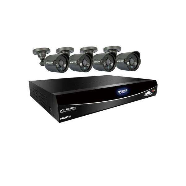 KGUARD Security Easy Link QR, 960H, Cloud 8-Channel 500GB HDD Surveillance System with (4) 600 TVL Cameras and 65 ft. Night Vision