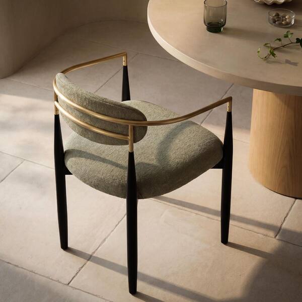 FARATI Modern Green Chenille Cushion Seat Dining Chair (Set of 2