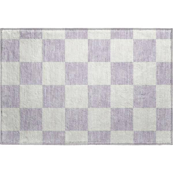 Mayfield Premium Machine Washable Abstract AMF2345 Lavender 2 ft. x 3 ft. Accent Rug