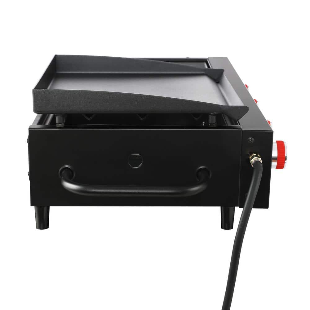 4-Burner Portable Propane Tailgater Grill Griddle Combo in Black - 1
