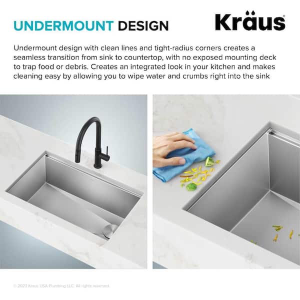Kore Workstation Stainless Steel 32 in. Drop-In/Undermount Single Bowl Kitchen Sink with Accessories Kore Workstation Stainless Steel 32 in. Drop-In/Undermount Single Bowl Kitchen Sink with Accessories