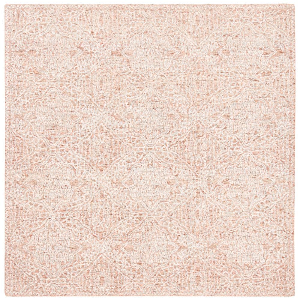 SAFAVIEH Capri 7 ft. x 7 ft. Rust/Ivory Border Two-Toned Square Area ...