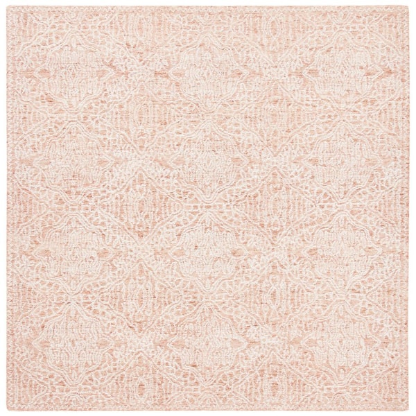 Capri 7 ft. x 7 ft. Rust/Ivory Border Two-Toned Square Area Rug
