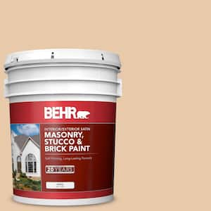 5 gal. #S250-2 Almond Biscuit Satin Interior/Exterior Masonry, Stucco and Brick Paint