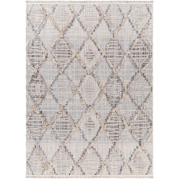 Livabliss Zaragoza Gray Global 6 ft. x 9 ft. Indoor Area Rug