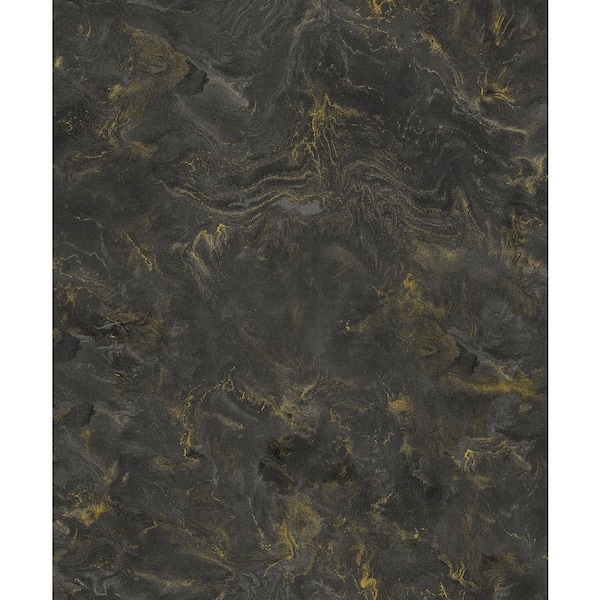 A-Street Prints Meness Black Metallic Marbling Non-Woven Paper