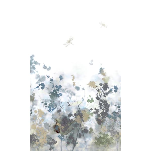 Walls Republic Blue Floral Prints and Butterflies Printed Non-Woven Paper Non-Pasted Textured Wallpaper L 9 ft. 10 in. x W 83 in.