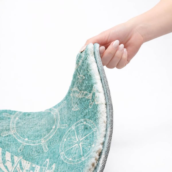 Dream Shag Premium Machine Washable Abstract ADS154 Ocean 5 ft. x 7 ft. 6 in. Area Rug