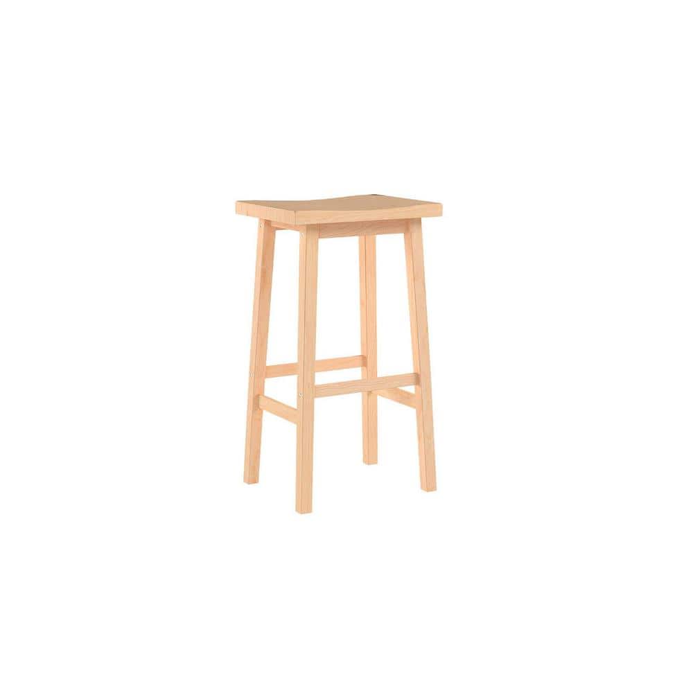 Classic Modern 24" Walnut Wood Saddle-Seat Counter Stool