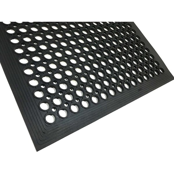 Rubber Floor Mat, 36x60 inch Anti-Fatigue Drainage Mat, for Wet Areas,  Non-slip Bar Kitchen Industrial Rubber Cushion, Bathtub Bathroom Bath Mat