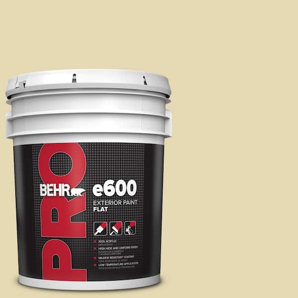 5 gal. #MQ3-42 Honey Mist Flat Exterior Paint