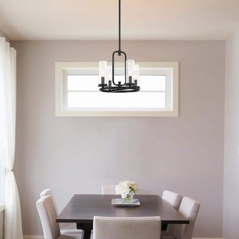 Hudson Heights 14" Matte Black Coastal Modern Pendant Light