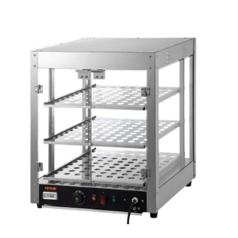 3-Tier Commercial Food Warmer in Silver with Water Tray