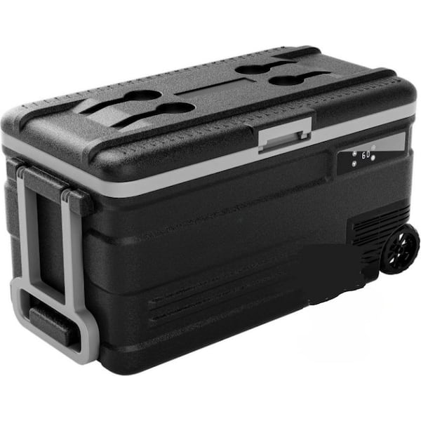 Unbranded 80 qt. (75L) Portable Electric Cooler Car Refrigerator with APP Control in Black