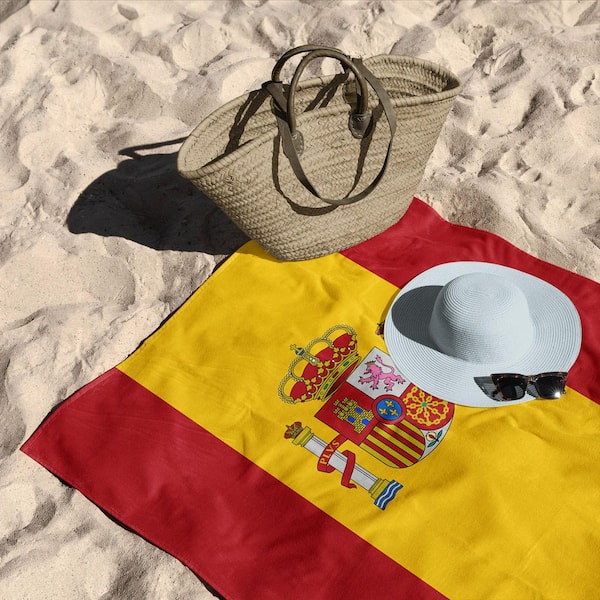 Spain Flag Cotton/Polyester Blend Beach Towel 30x60 inches