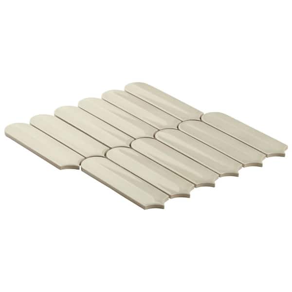 Ivy Hill Tile Medley Feather Celadon Green 4 in. x 0.35 in. Glossy