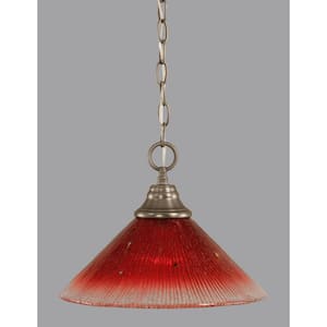 Kingston 100-Watt 1-Light Brushed Nickel Bowl Mini Pendant Light with Glass Shade