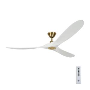 Maverick Max 70 in. Modern Indoor/Outdoor Burnished Brass Ceiling Fan with White Blades and 6-Speed Remote Control