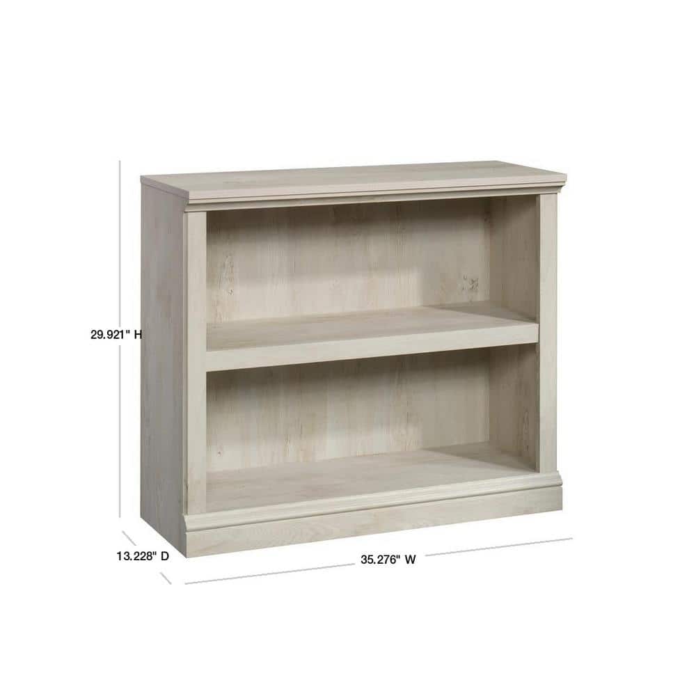 Adjustable Chalked Chestnut Wood 2-Shelf Bookcase