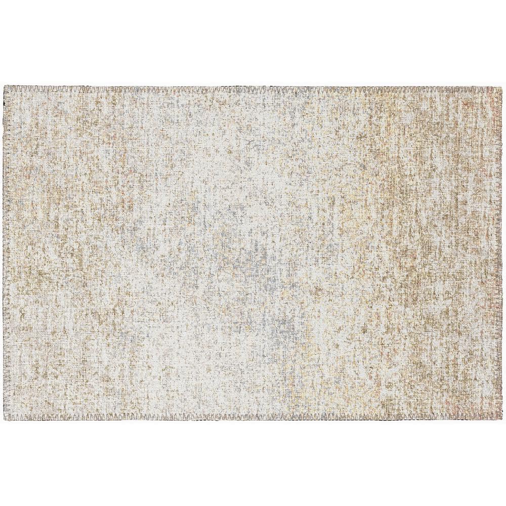 Rylee Beige 1 ft. 8 in. x 2 ft. 6 in. Geometric Indoor/Outdoor Area Rug