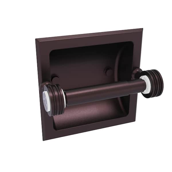 Allied Brass Pacific Grove Collection Recessed Toilet Paper Holder in Antique Bronze with Dotted Accents