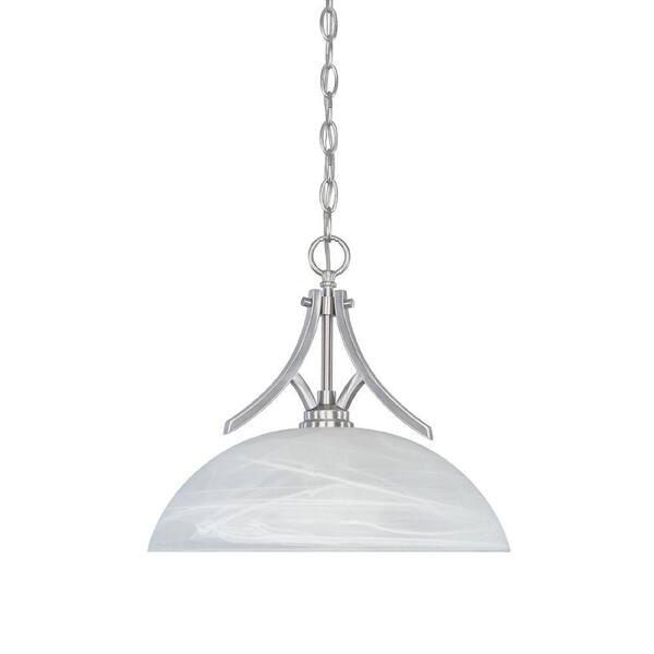 Designers Fountain Manhattan 1-Light Satin Platinum Hanging Pendant