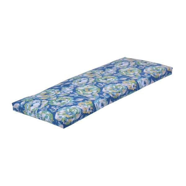 Hampton Bay Surplus Floral Rectangular Outdoor Bench Cushion