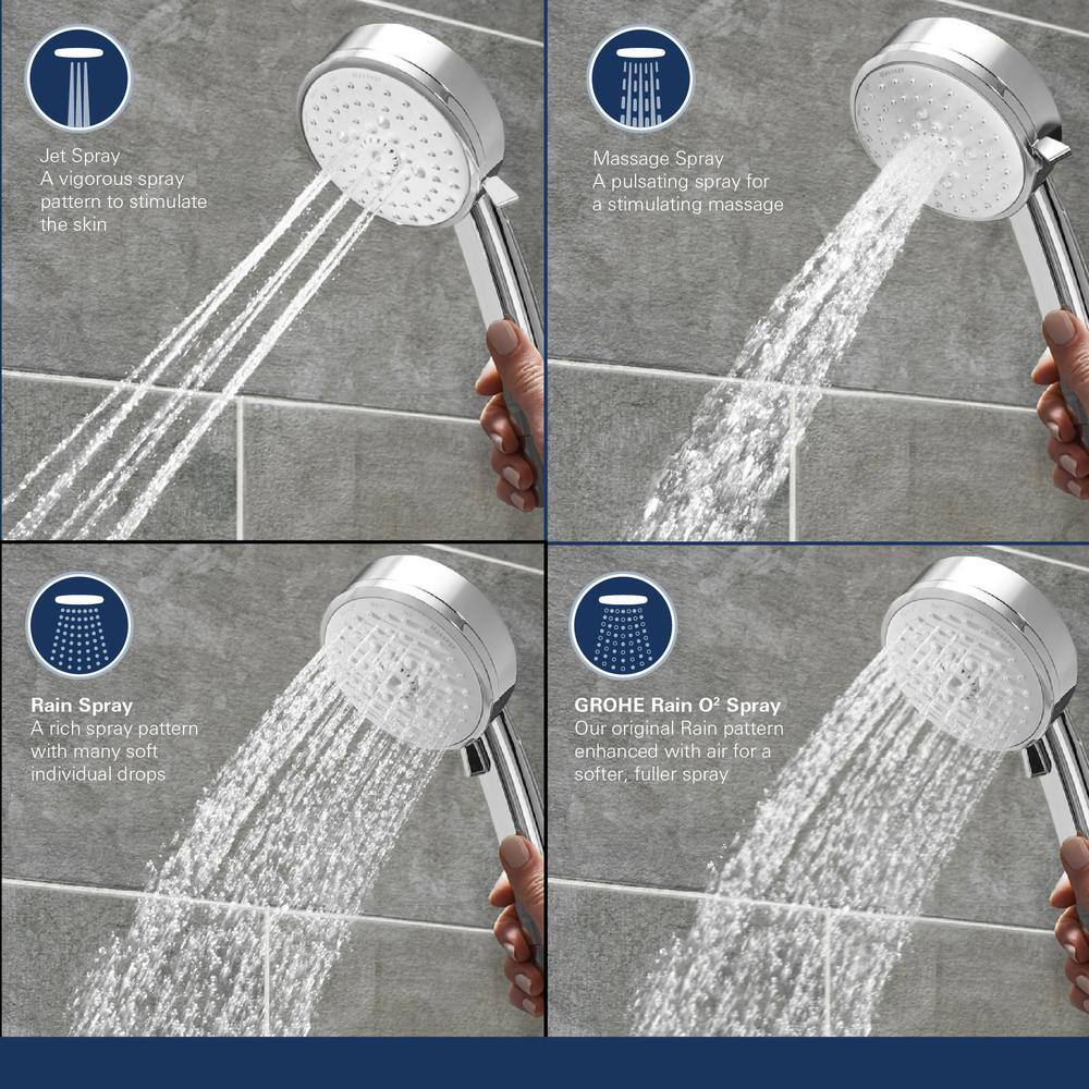 Chrome Dual Shower Head with Handheld and Adjustable Rail